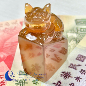 玉髓貔貅大印章｜咬錢萌獸