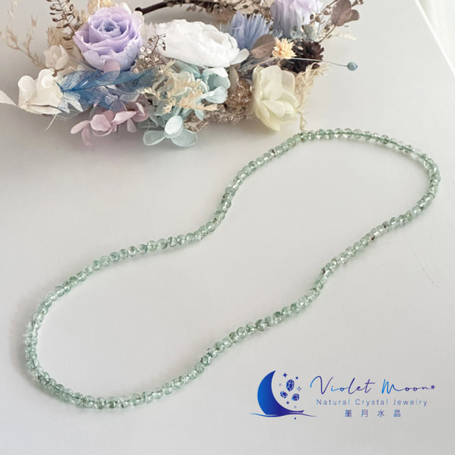 翠綠幽靈水晶三圈手串