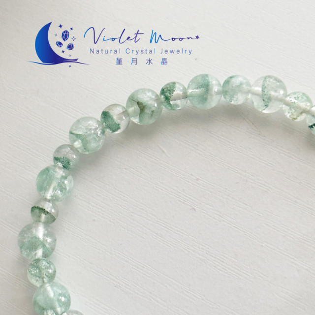 翠綠幽靈水晶手串