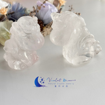 白水晶飛天獨角獸｜淨化穩定能量