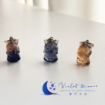 螢石小獨角獸吊墜